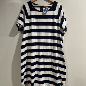 MICHAEL Michael Kors Navy and White Striped Mini Dress